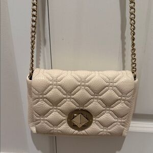 kate spade Cream Quilted Crossbody with Gold-Tone Chain
